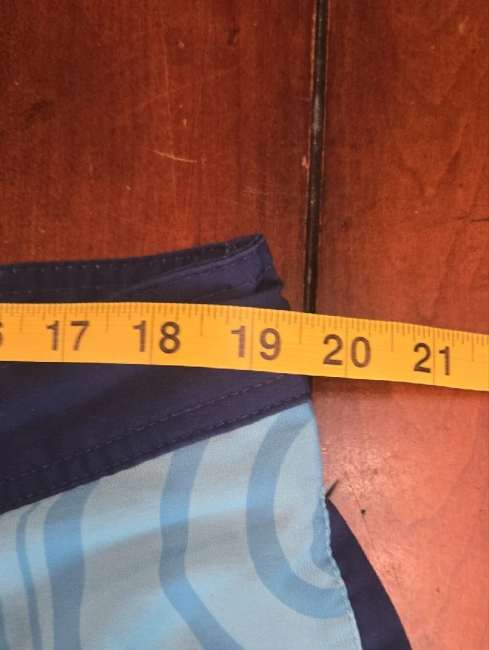 Section 119 Grateful Dead Light Blue Men's Swim Board Shorts with Navy Waistband